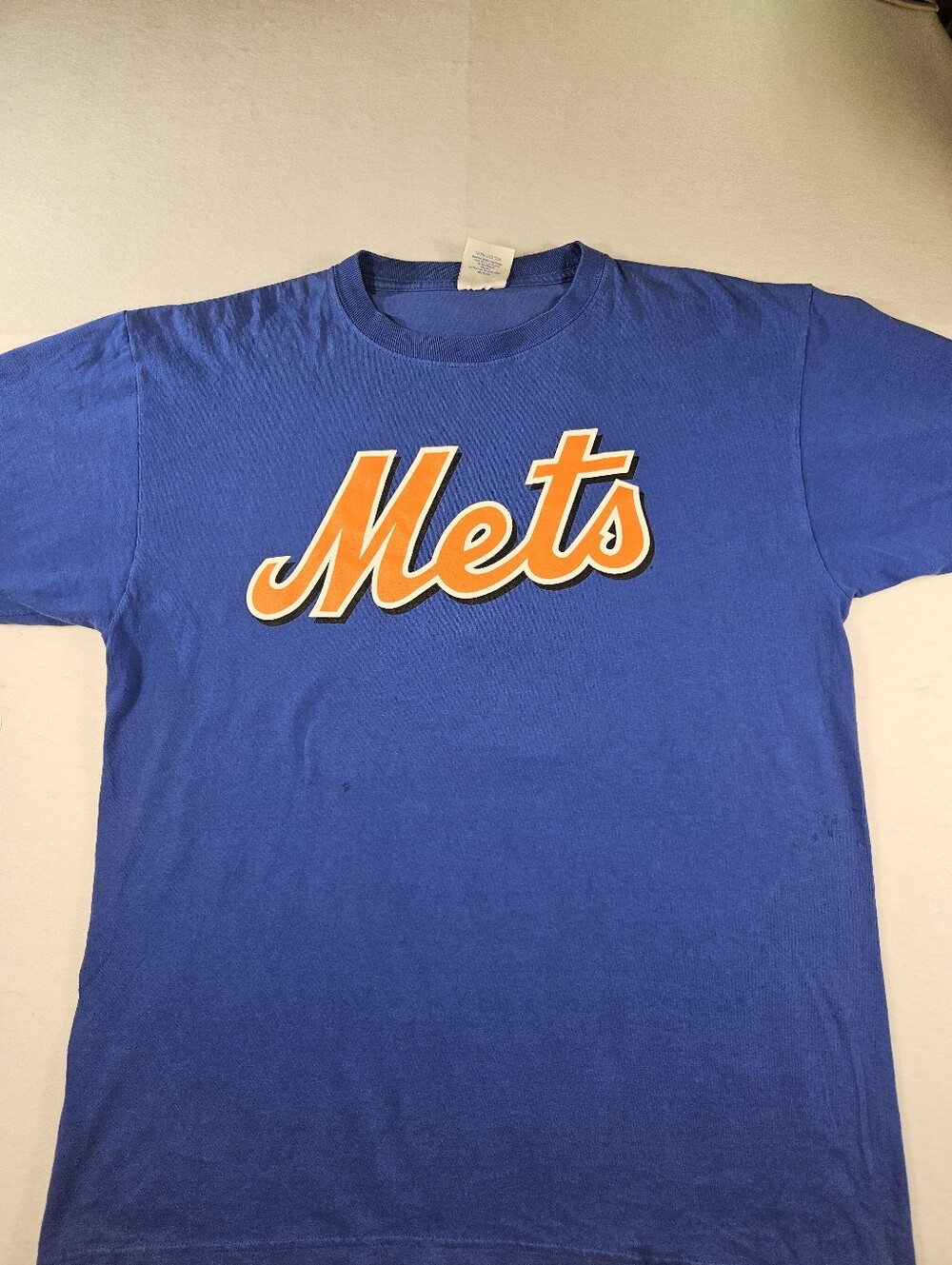 New York Mets Vintage Y2K Jose Reyes 7 Blue & Orange Graphic Tee MLB Size XL